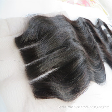 Three Part Way Body Wave Virgin Hair Wig Natural 4*4 Brazilian Remy Hair Lace Closure